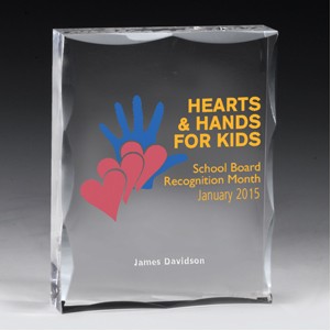 Scalloped Acrylic Paperweight Awards - 4" x 5" x 1" - 2244S (Screen Print)